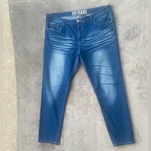 VIP Jeans Women’s Size 18 Blue Faded Skinny Stretch Denim Mid Rise 5 Pockets